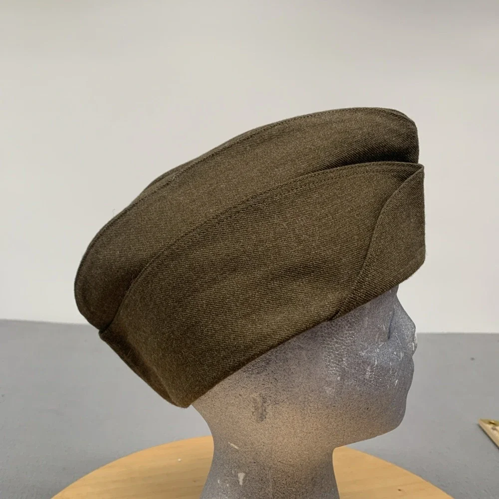 WWII British Field Service Cap 1944 J. Collett Ltd London Khaki Side Hat 7 1/8